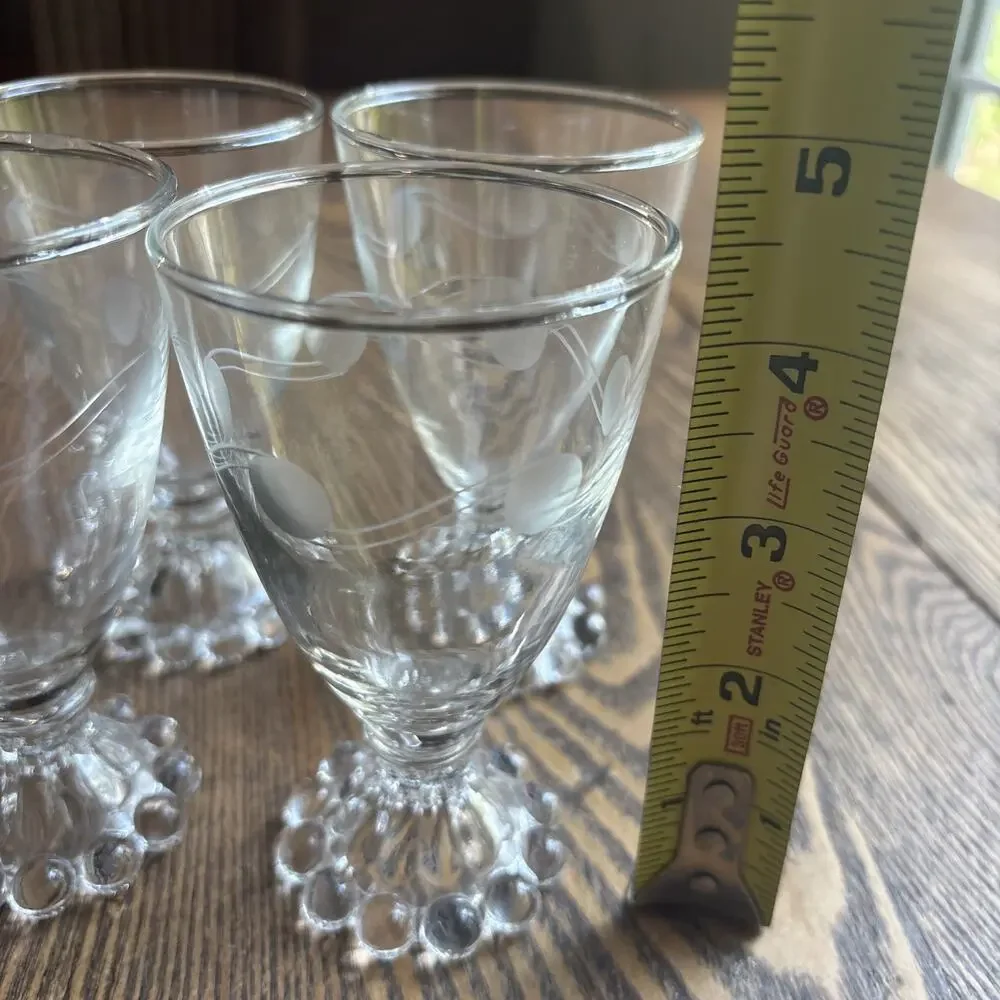 Vintage Etched Boopie Set Of 4 Bubble Foot